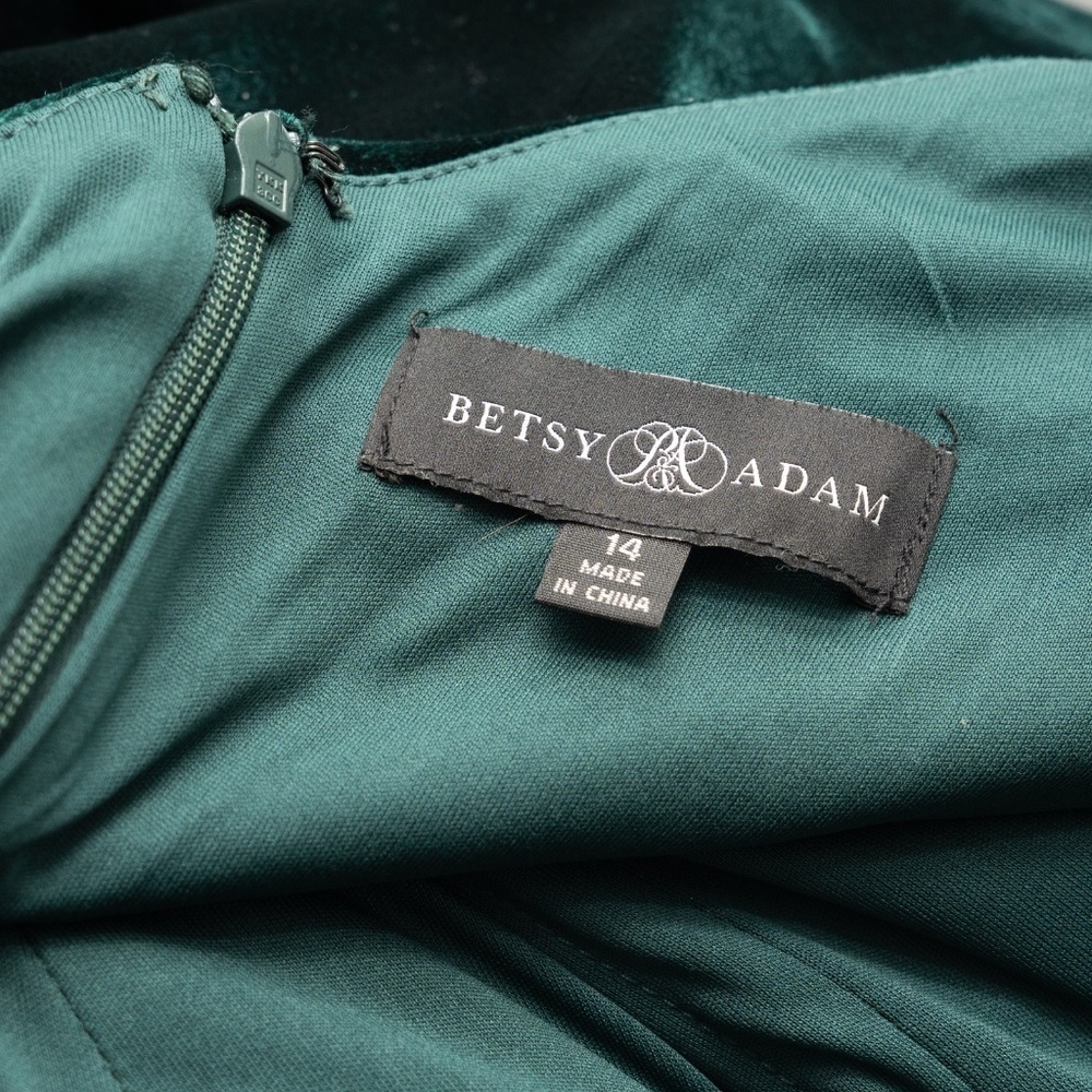 Betsy &‎ Adam | New! Ella long velvet one shoulder gown - Picture 4 of 12